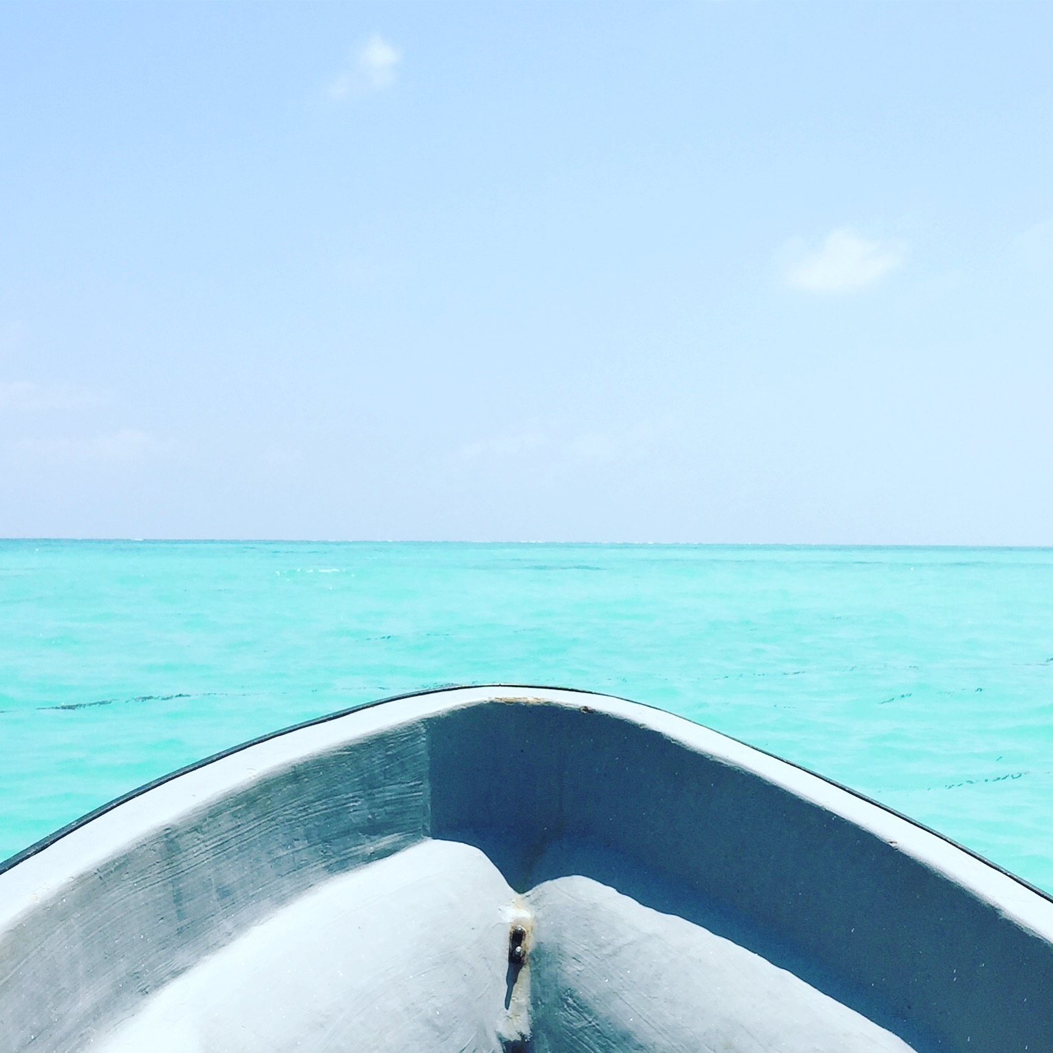 Boat bow on the Indian Ocean